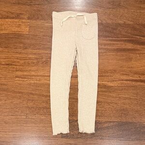 Zara Kids Beige Ribbed Leggings NWT size 4-5